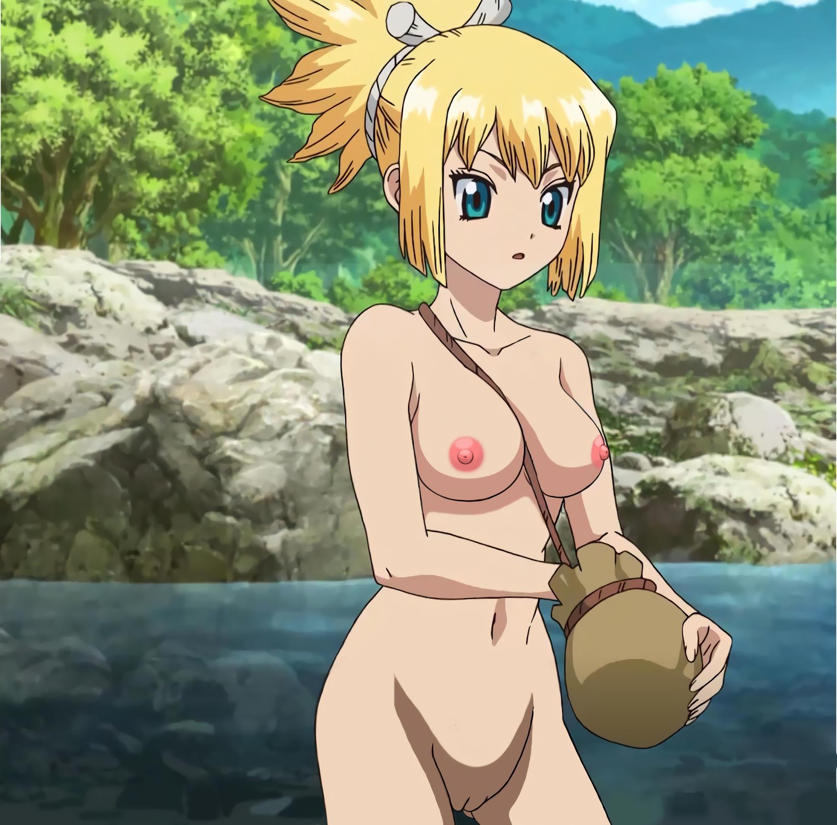 Dr Stone fazendo sexo com Suika, Yuriha Ogawa e Kahaku